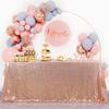 Gold Sequin Rectangle Table Cover Sparkly Fabric Table Cloth for Birthday Wedding Party Holiday Baby Shower Christmas Decoration