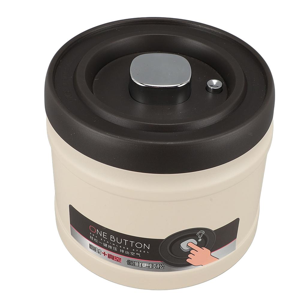 Stainless Steel Vacuum Jar Multi Functional Compact Press Airtight Coffee Container for Tea Dried Fruits 1100ML