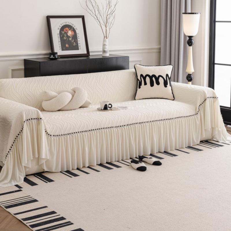 Color Cool Decor Throw-Cover Quilt Pleated Korean-Fashion Lacy-Trim Camp-Adventure Pad Settee-Set Guard Timeless Plain Couch-Set Shield