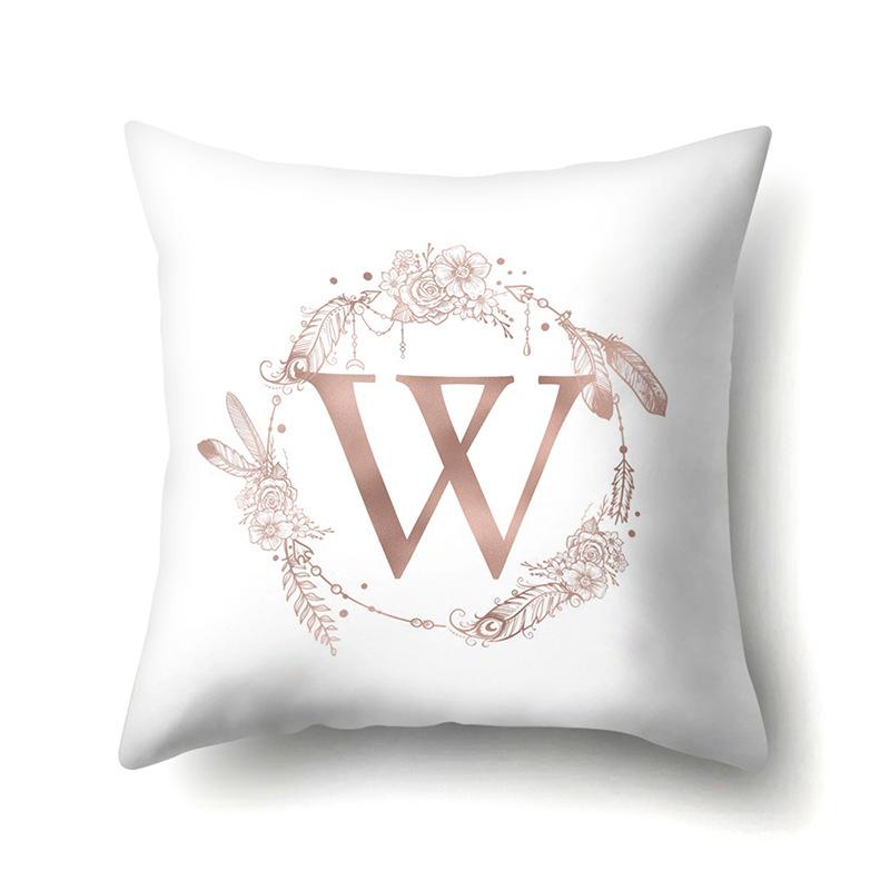 Polyester Pillow Case Home Ins Style Decorative Print Pillow Case 26 English Letter Cushion Cover