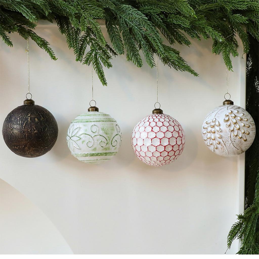8CM Antique Christmas Ball Set Of 12 Hanging Decorations For Christmas Tree Decoration And Scene Setup