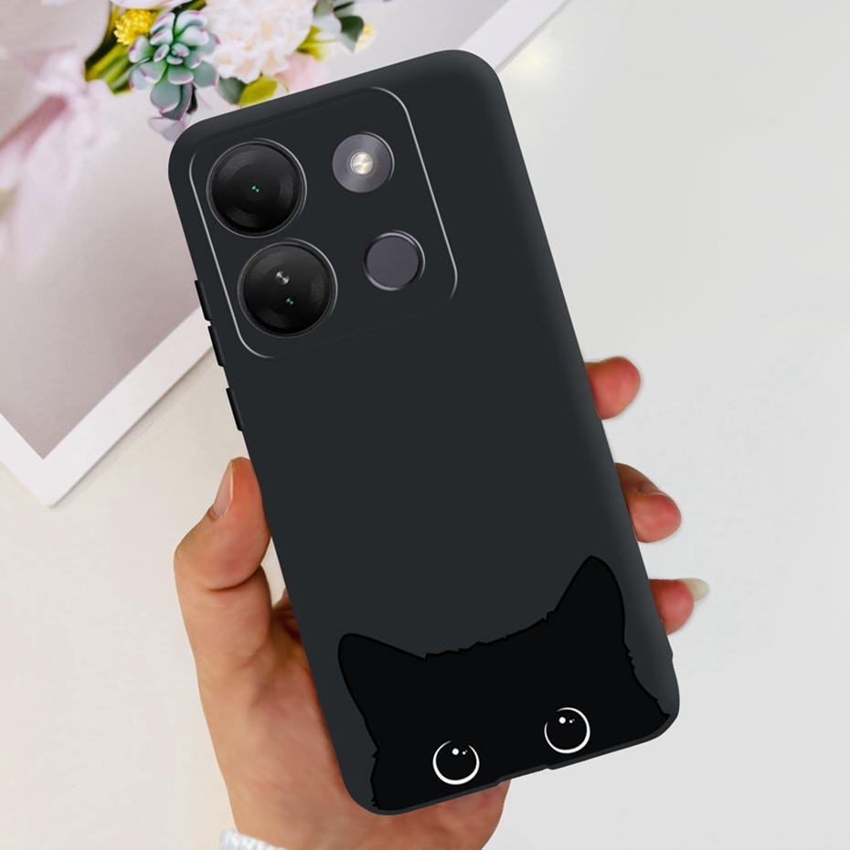 Case For Infinix Smart 7 HD Cute Flower Cat Pattern Soft Silicon TPU Phone Bumper For Infinix Smart 7HD X6516 Back Cover
