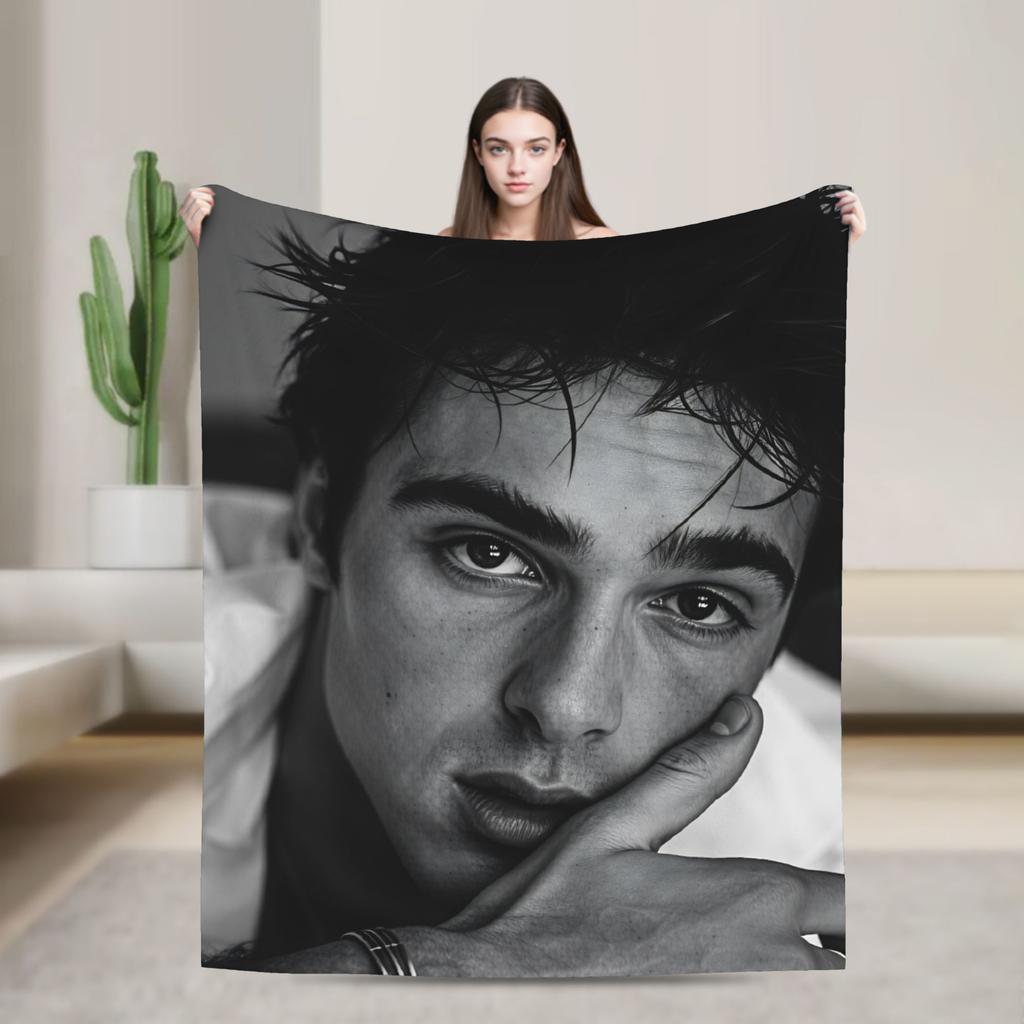Jacob Elordi Schauspieler Porträt Decke Picknick Flanell Bettwäsche Überwürfe Für Heimdekoration Weich Warm Design Qualität Tagesdecke Geschenkidee