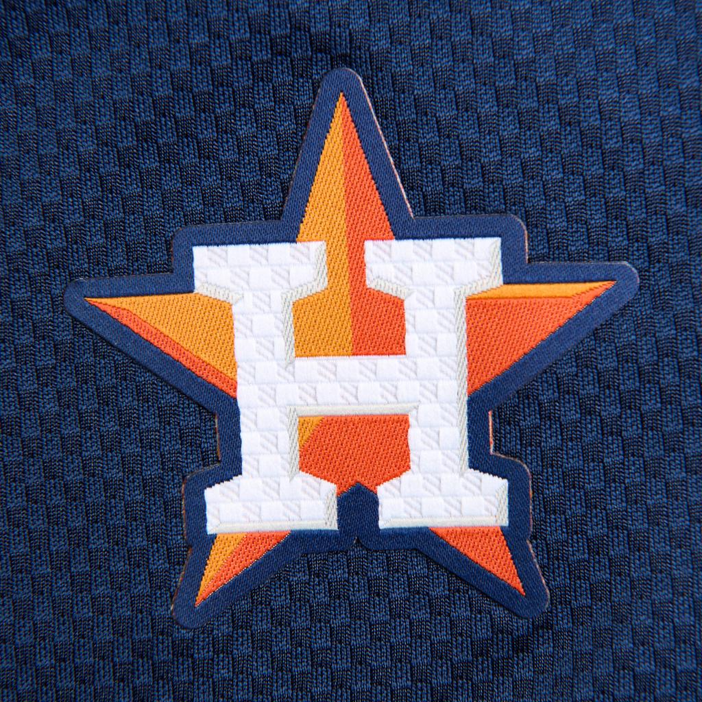 Nike X MLB Collaboration Houston Astros Logo Color Block Breathable Sports Shorts Unisex Shorts Navy-Blue 3Z3B7SAHB-HOU