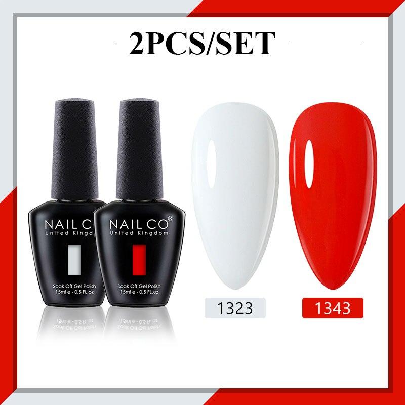 NAILCO 2 цвета, 15 мл, набор гель-лаков для ногтей Vernis, полуперманентный УФ-светодиодный гель для дизайна ногтей, принадлежности для профессионалов, отмачиваемый верхний слой