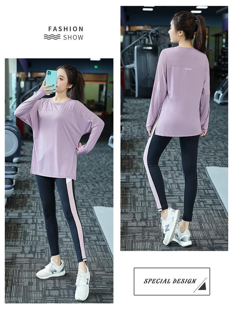 Plus Size Women's Quick Dry Long Sleeve Yoga Top - Autumn/Winter Loose Fit Fitness Shirt, Suitable for Running (200 Jin).