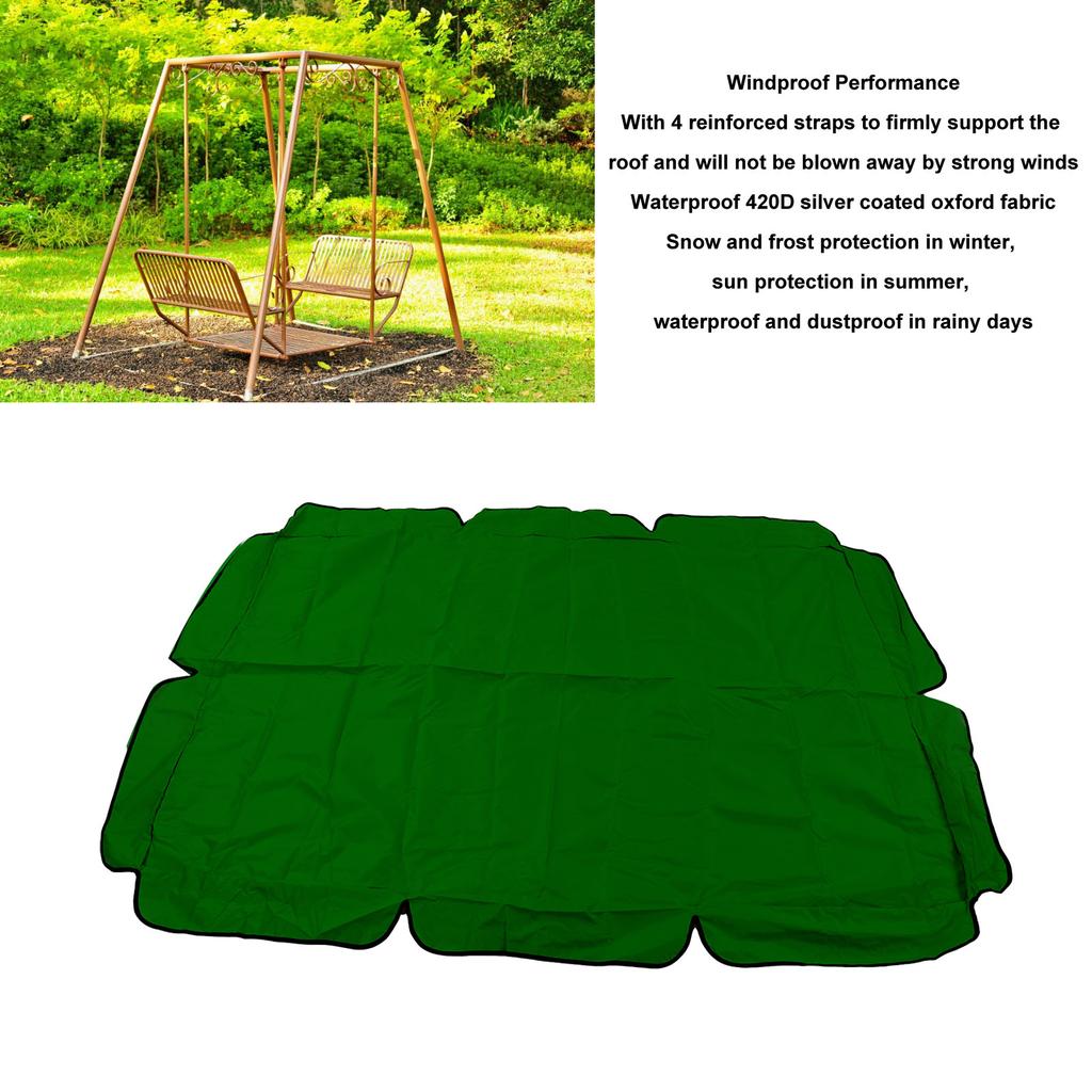 Waterproof Outdoor Swing Canopy Replacement 420D Silver Coated Oxford Fabric Swing Chair Canopy for Outdoor Garden Patio
