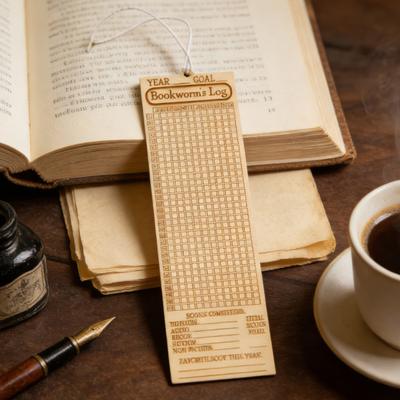 Segnalibro in legno con scomparti funzionali, tracker di lettura, accessorio elegante per libri, agenda di lettura, regalo per lettori.