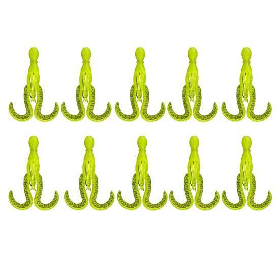 10Pcs 11CM/4.2G Luminous Soft Octopus Bait Colorful TPE Glow-in-the-dark Realistic Bionic Artificial Squid Lure Saltwater Freshwater Trolling