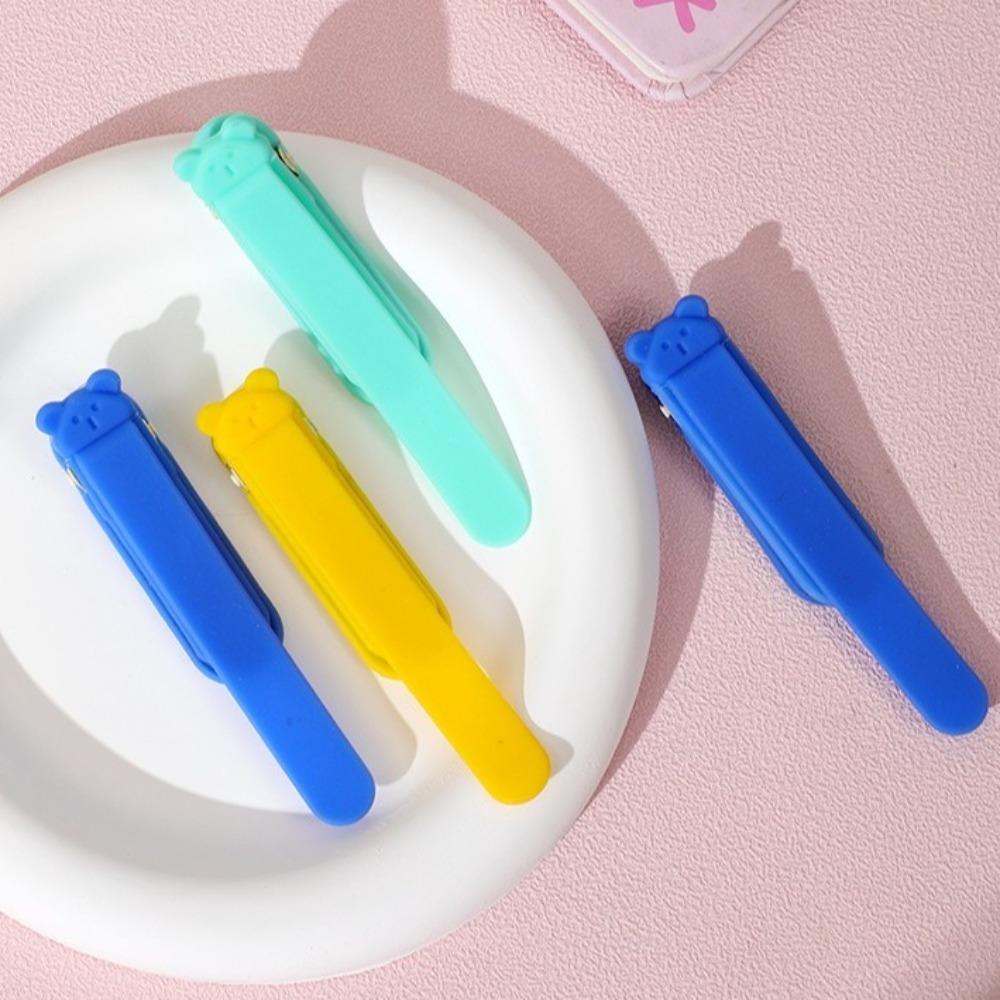 1/3 Pcs Cute Bear Bookmark Clip Automatically Follows Stationery Supplies Book Markers Silicone Notebook Page Divider