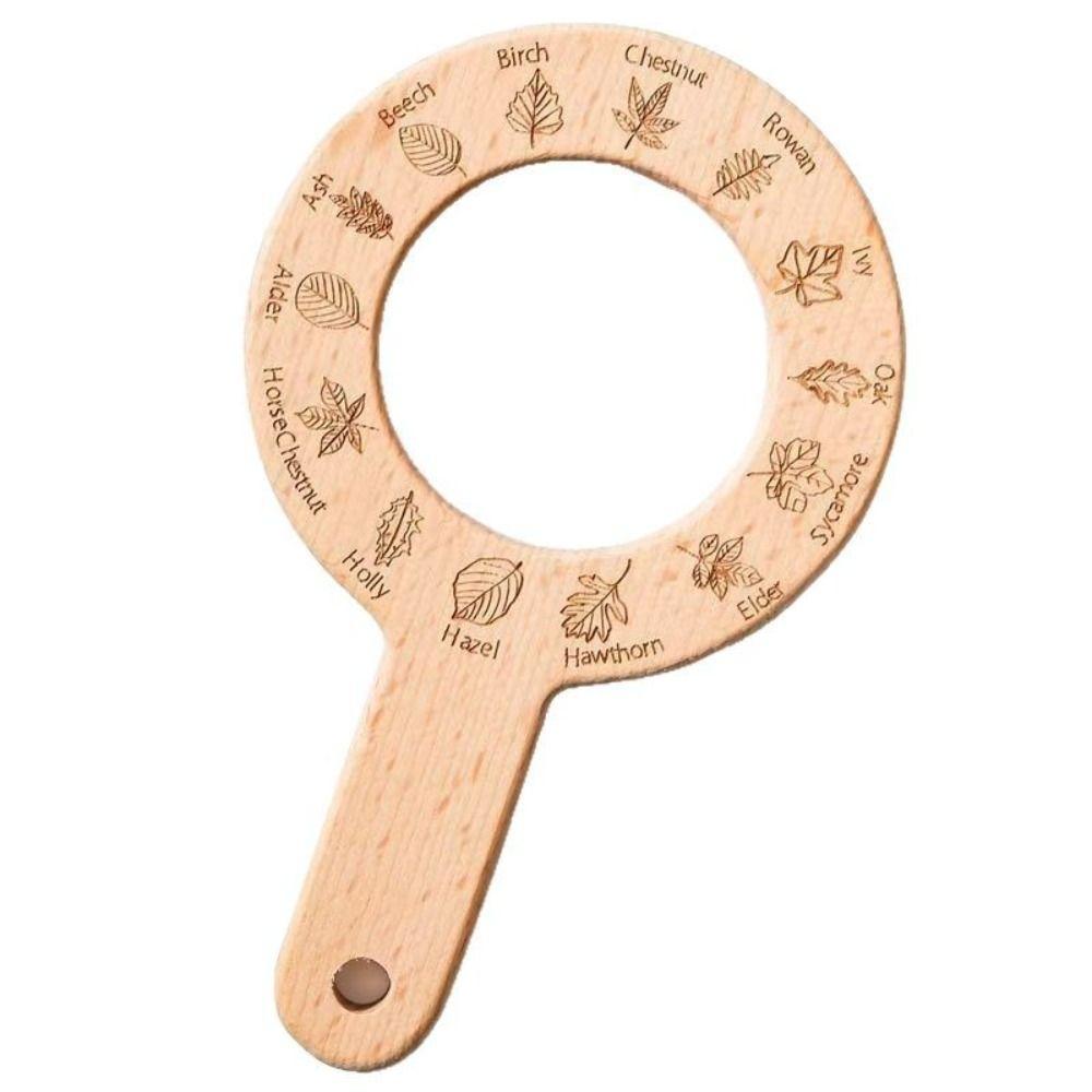 Montessori Magnifying Glass Toys Wooden Plant Cognition Cards  Kindergarten Kids