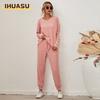 Women's Fashion Casual Long Sleeve O-Neck Pants Suits