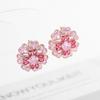Koreańska Moda Słodkie Trójwymiarowe Kwiaty Kolczyki Sztyfty Kobiety Luksus Ślubne Party Ślubne Kolczyki Sztyfty na Przekłute Uszy
