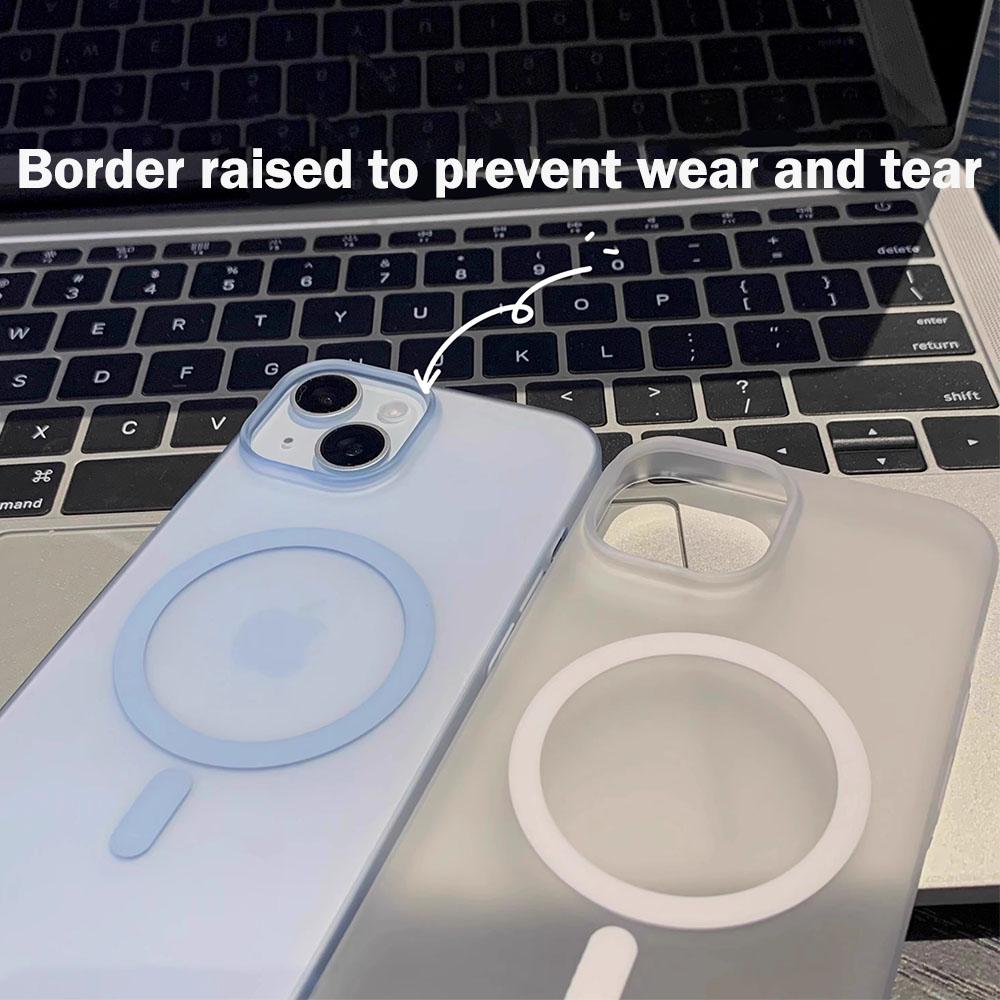 Luxury Phone Case For 15 14 13 12 16Pro Max For Magsafe Magnetic Wireless Charging Animation Shockproof Bumper Cover Matte Case