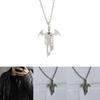 Halloween Vampire Mythology Pendant Necklace With Wing Motif For Costume Accessory