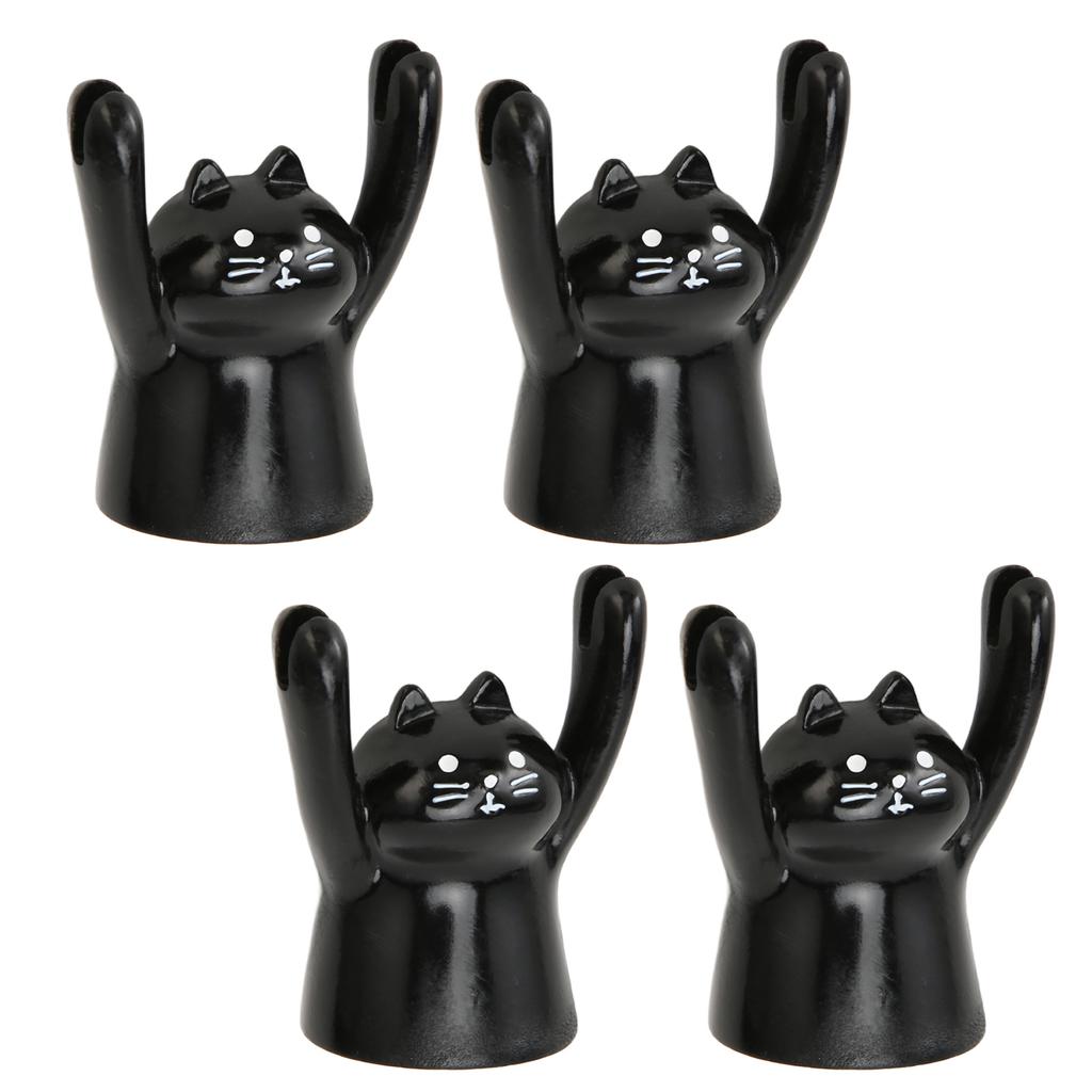 4Pcs Cartoon Photo Clip Cute Cat Resin Stable Eye Catching Animal Note Holder for Wedding Party
