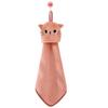 Coral Fleece Cat Embroidered Hanging Towel - Absorbent & Dual-use for Kitchen/Bathroom