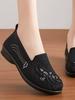 Fashion Women's Shoes 2025 Spring New Breathable Mesh Soft Sole Fly Weave Casual Shoes Non Slip Lightweight Embroidery Mother's Shoes