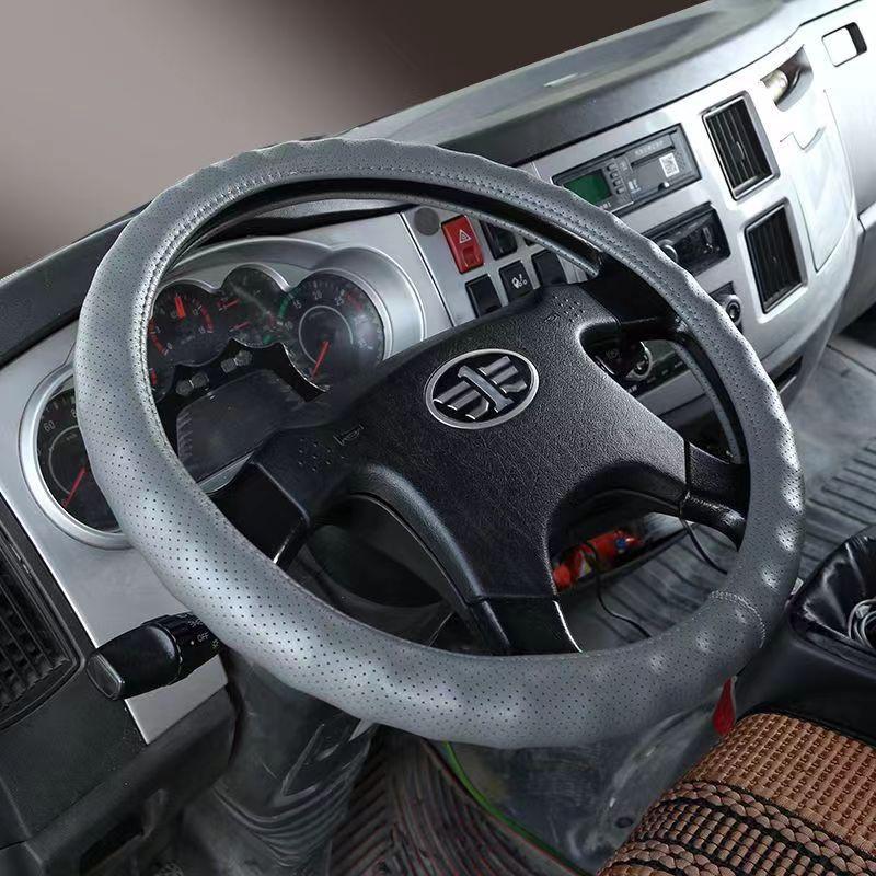 Genuine Leather Steering Wheel Cover Truck Bus Universal Fit 36-50cm Diameter All Season Sport Style