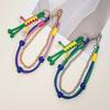 Leather Keychain Pendants Bags Chain Multi-Functional Detachable Rope Woven Metal Chain Lanyard Bag Hanging Accessories