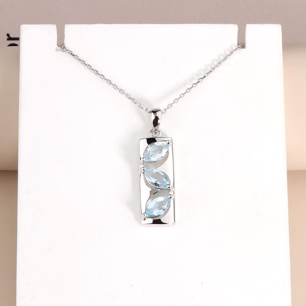 

Ожерелье-подвеска из натурального драгоценного камня с красочным танзанитом, небесно-голубым топазом, турмалином, драгоценным камнем из стерлингового серебра 925 пробы, изысканные ювелирные изделия m синий