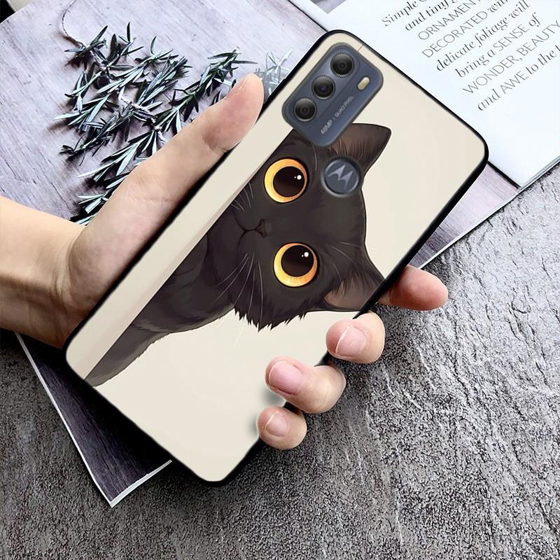 

Black Cat Cute Phone Case For Motorola Moto G84 G85 G04S G34 G14 G64 G54 G53 G72 G32 G13 G60 G10 G20 G30 G24 Power E14 Moto G24