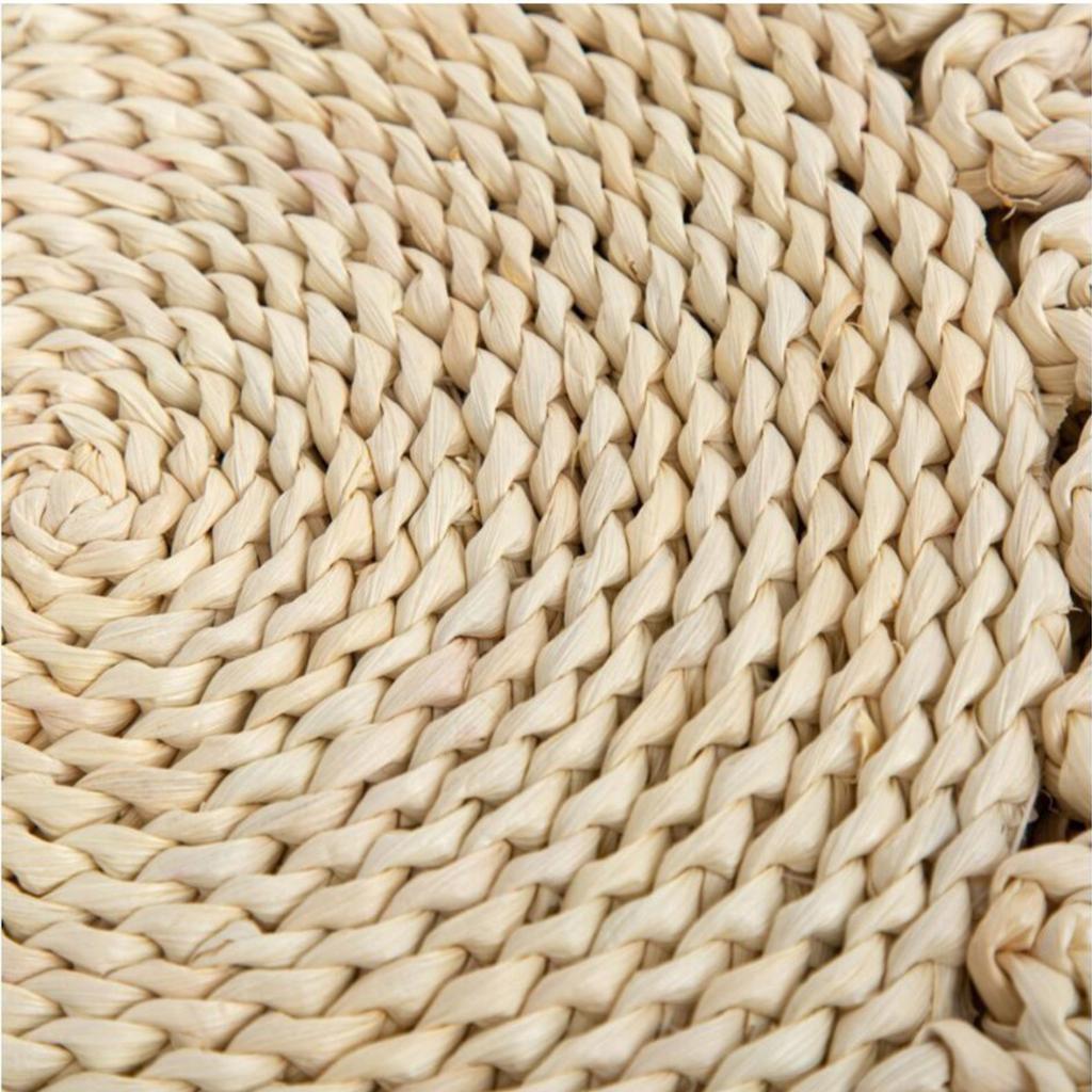 Round Woven Placemat 15 Inch Braided Straw Table Mat for Dining Table Farmhouse Home Decor