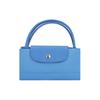 Longchamp Le Pliage Green Bottoncino Monocolore Pieghevole Bordatura Tela Riciclata Borsa a Mano Piccola da Donna Blu Fiordaliso L1621919P82