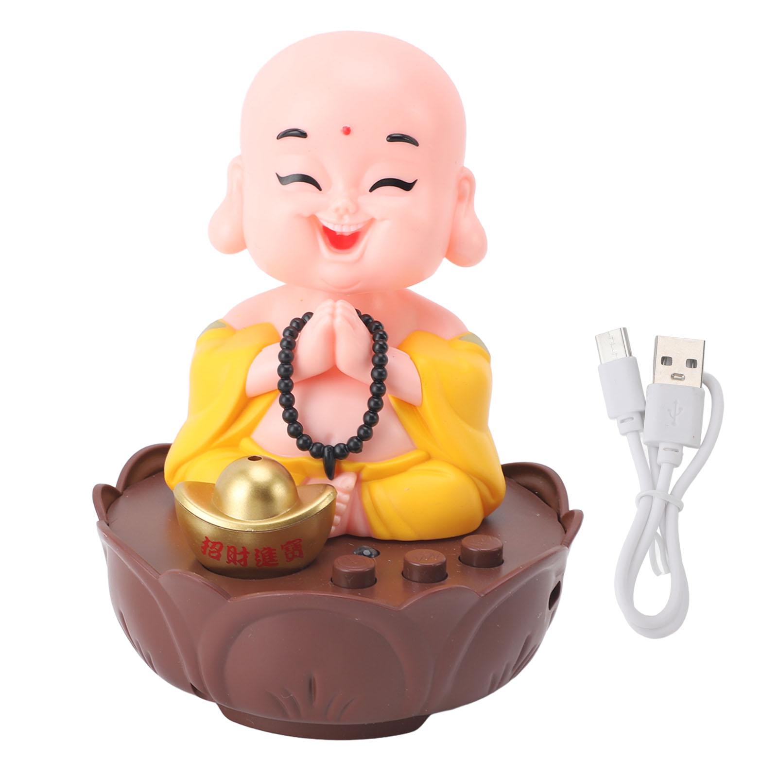 

Статуя счастливого Будды с музыкой, зарядкой через USB, регулируемой громкостью, мультяшная фигурка смеющегося Будды Yellow