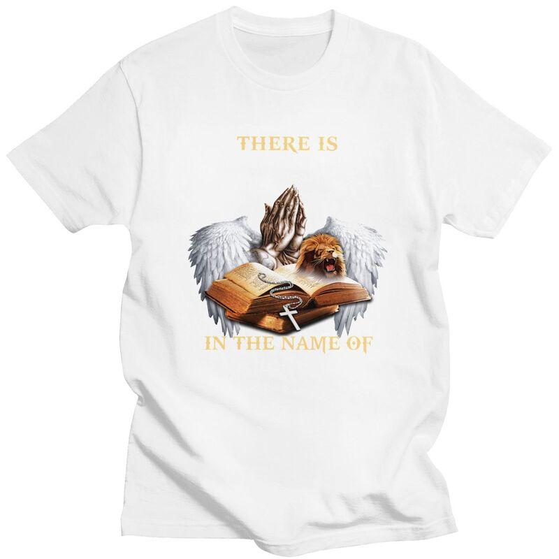 Custom Trendy Power In The Name Of Jesus T Shirt Men Short Sleeves 100 Cotton Tshirt Christian Faith Tee Tops Fashion Tshirts