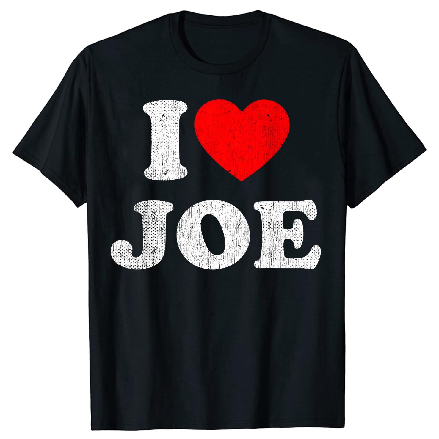 

I Love Joe Apparel Red Heart Joe 100% Cotton T-shirts Men Women Fashion Print Loose Oversized Streetwear Hip Hop Unisex T Shi... S разноцветный