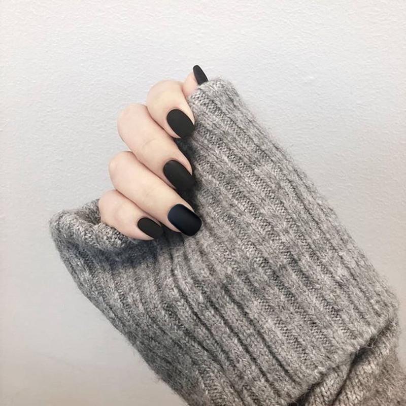 

Matte Black Detachable False Nail Tips
