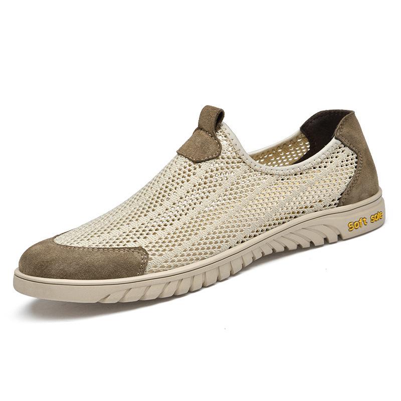 2025 Men's Breathable Mesh Slip-On Casual Shoes – Soft Sole, Large Sizes Available