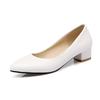 Spring Women Pumps High Quality Low-heel Women Shoes Comfortable Office Pointed Toe Slip-on Ladies Chunky Heels Pumps 32-48