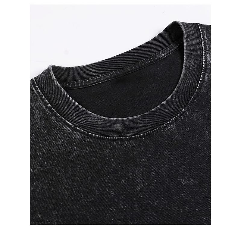 Men's Still Game/230G Washed T-Shirt/Quick-Dry Hip Hop Style, Black with Colorful Geometric Design/Casual Short Sleeve, Regular Fit/All-Season