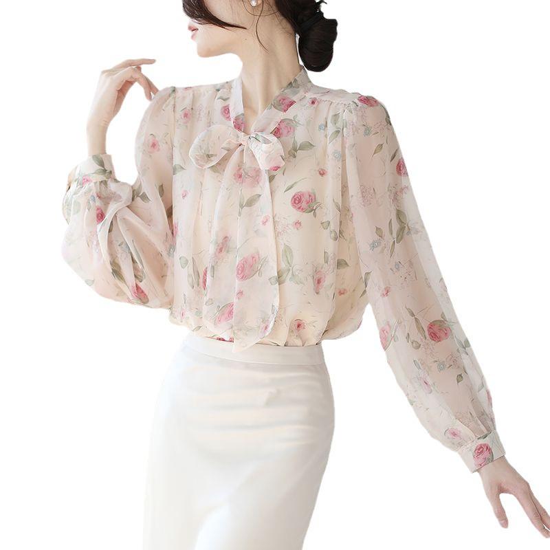 2024 Spring Women's Floral Outerwear Shirt - Elegant, Loose Fit, Versatile Fashion