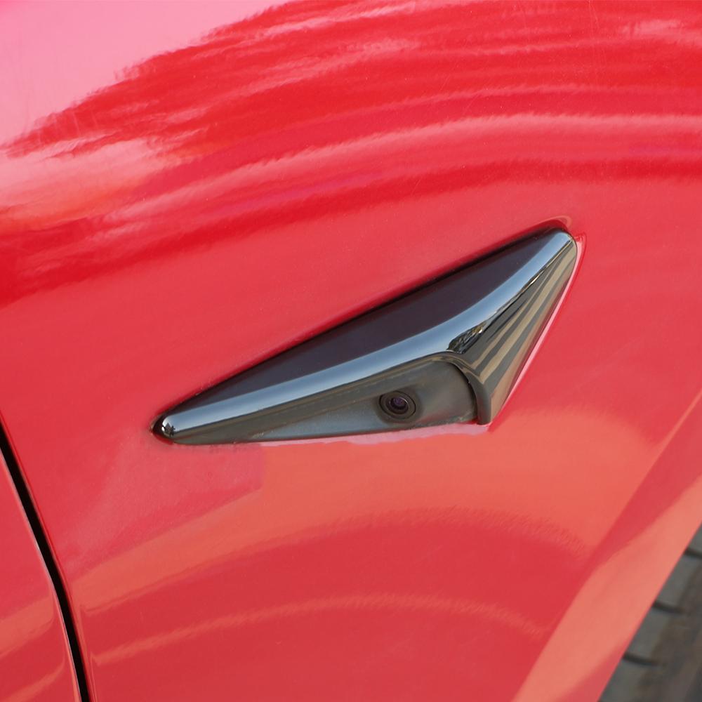 2pcs Car Side Camera Protective Cover for Tesla Model 3 Y ABS Carbon Fiber Turn Signal Cover Trim Decoration Accessories