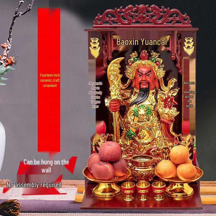 Estatua de Cerámica del Dios de la Riqueza y del Dios Marcial Guan Gong para Decoración del Hogar y la Oficina