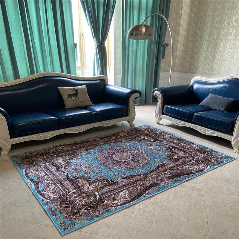 Europe Carpet Living Room Anti-skid Balcony Mat Vintage Bedroom Rug Bedside Kitchen Carpet Jacquard Rug Carpet