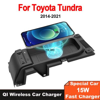 Car Wireless Charger 15w Fast Charging Holder Phone Charger Charging Plate Pad for Toyota Tundra 2014-2021