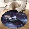 Wednesday Addams,Gothic Anime Character Chair Mat Round Rug Office Carpet, Machine Washable, Non Slip, Suitable for Living Rooms, Bedrooms