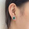 Neue Vintage 100% Reines 925 Sterling Silber Ohrstecker Pavé AAA Zirkonia Smaragd Ohrstecker Für Damen Luxuriöser Feinschmuck