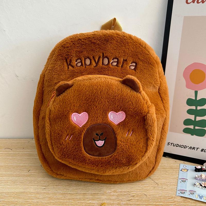 1Pc New Style Kapibala Doll Plush Backpacks Large Capacity Cartoon Capybara Backpack Plush Women Bag Gift For Kids