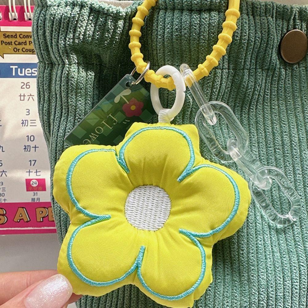 Fabric Flower Fabric Flower Keychain Jewelry Fabric Flower Bag Pendant  Car Keychain