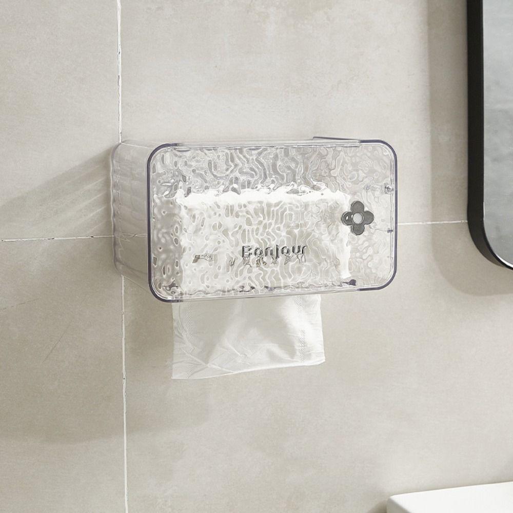 Transparent Napkin Storage Box Plastic Paper Box Storage Container Tissue Box  Living Room
