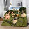 Cartoon the Sheeps Printed Blanket Picnic Blankets Warm Blanket Soft and S-shauns  Comfortable Blanket Home Travel Birthday Gift