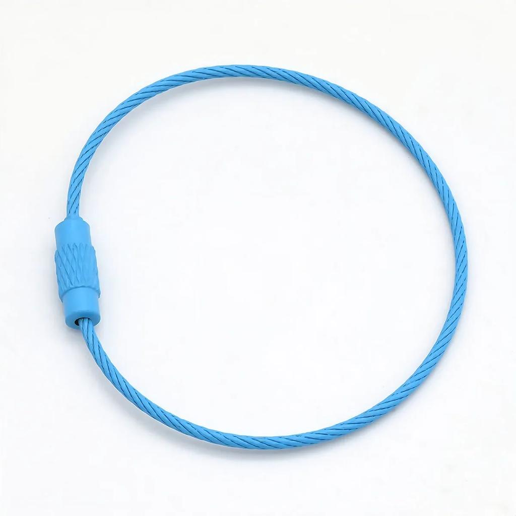 10-100 Stück Edelstahl Draht Schlüsselring Schlüssel Schlüsselanhänger Kreis Seil Kabel Schlaufe Outdoor Camp Gepäckanhänger Schraubverschluss Gadget