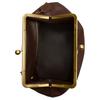 COACH Kisslock Leather Clutch Handbag Large Women's Dark Brown CBR51-B4DB