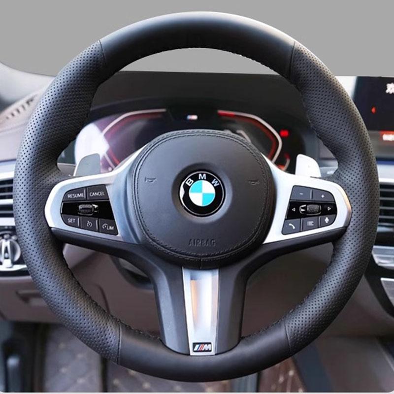 Ручная строчка Черная Замшевая Кожаная Накладка на Руль Автомобиля Для BMW M Sport G30 G31 G32 G20 G21 G14 G15 G16 X3 style 3