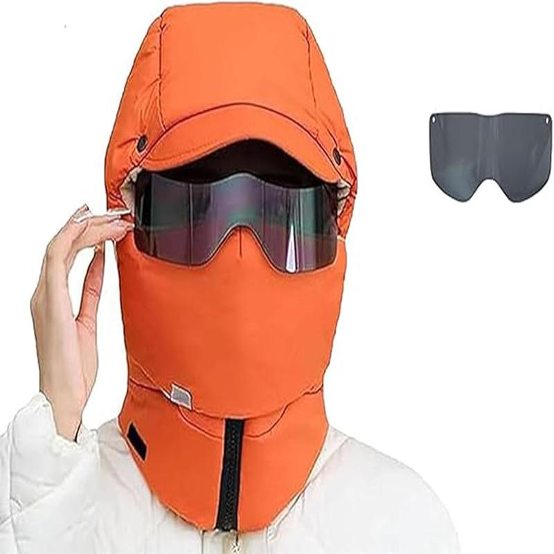 Windproof Full Face Cover Outdoor with Goggles Winter Cycling Cold Windscreen Ski Mask Bike Warm Padded And Thickened Head Cover